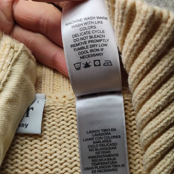 Turtleneck Toggle Button Cream Color Sweater Puppy Quiet Luxury Minimalist Xl - Picture 6 of 9